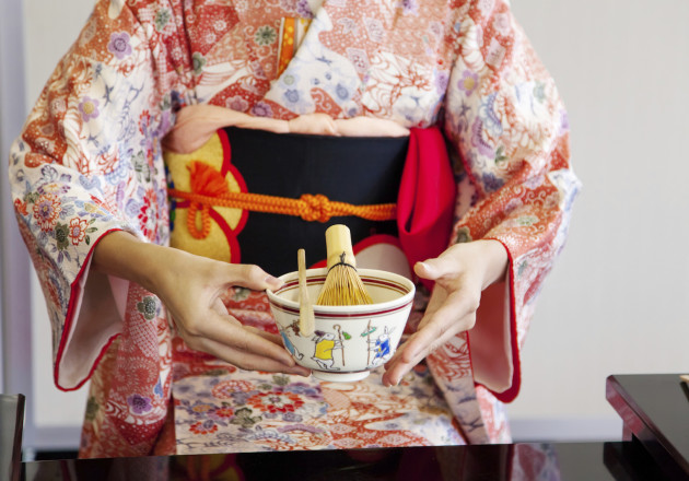 Sado is a Japanese tea ceremony in which the host prepares matcha, a powdered green tea, and food for guests. Special attention is given to honoring the seasons with seasonal food and décor.
					